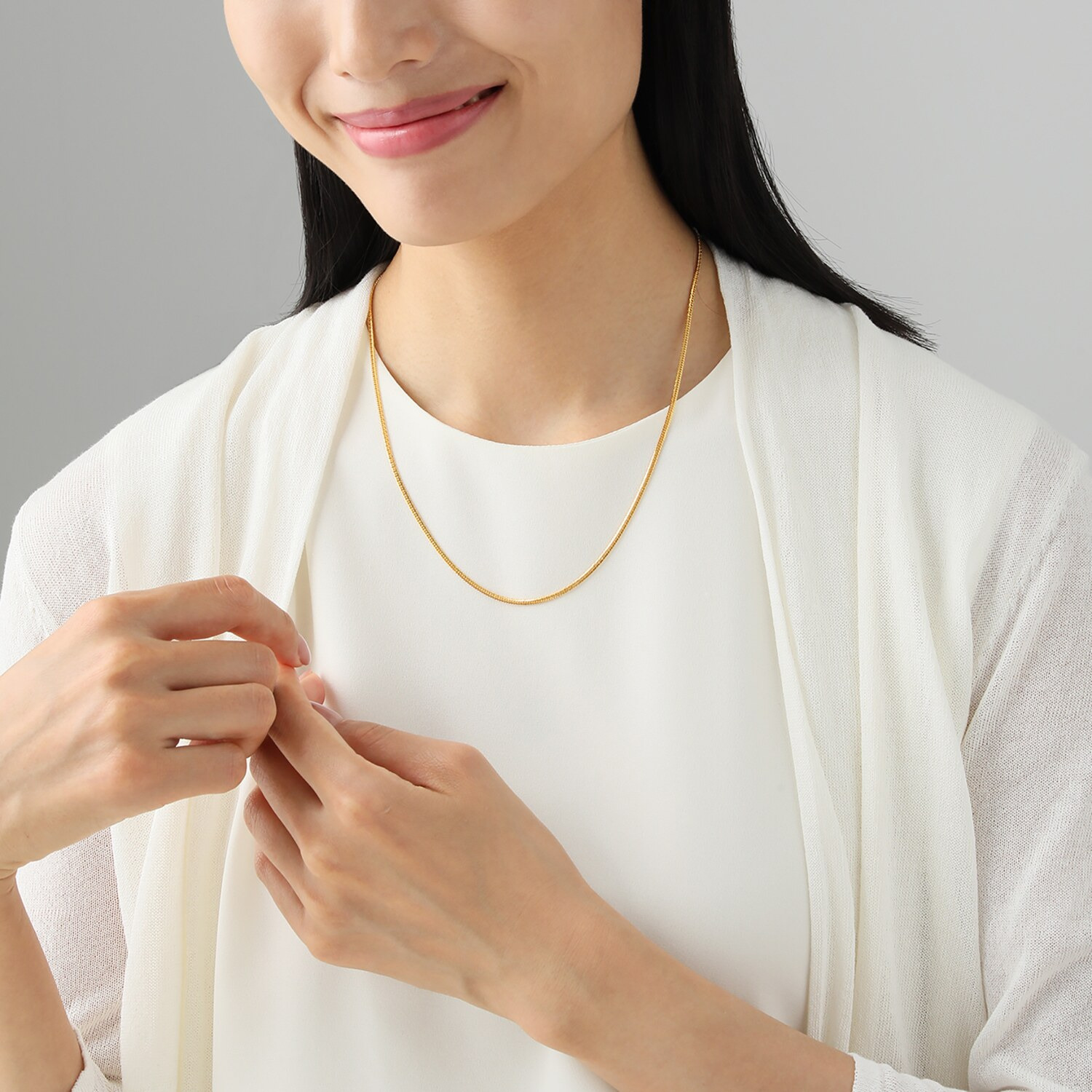 祈平 純金　７ｇＵＰ エレガンスカット ダブル編 喜平チェーンネックレス