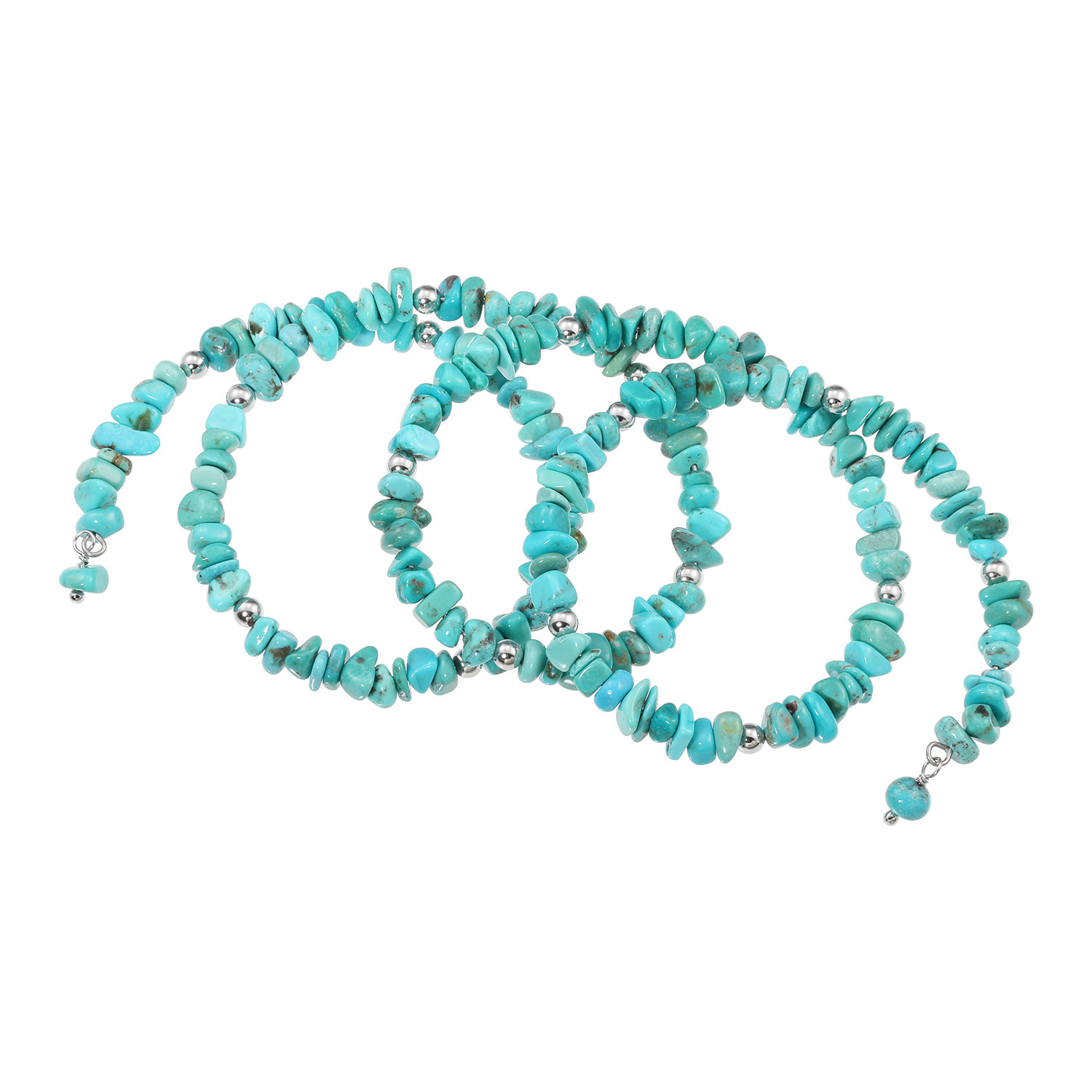 グランダム シルバー ターコイズ ３連ブレスレット