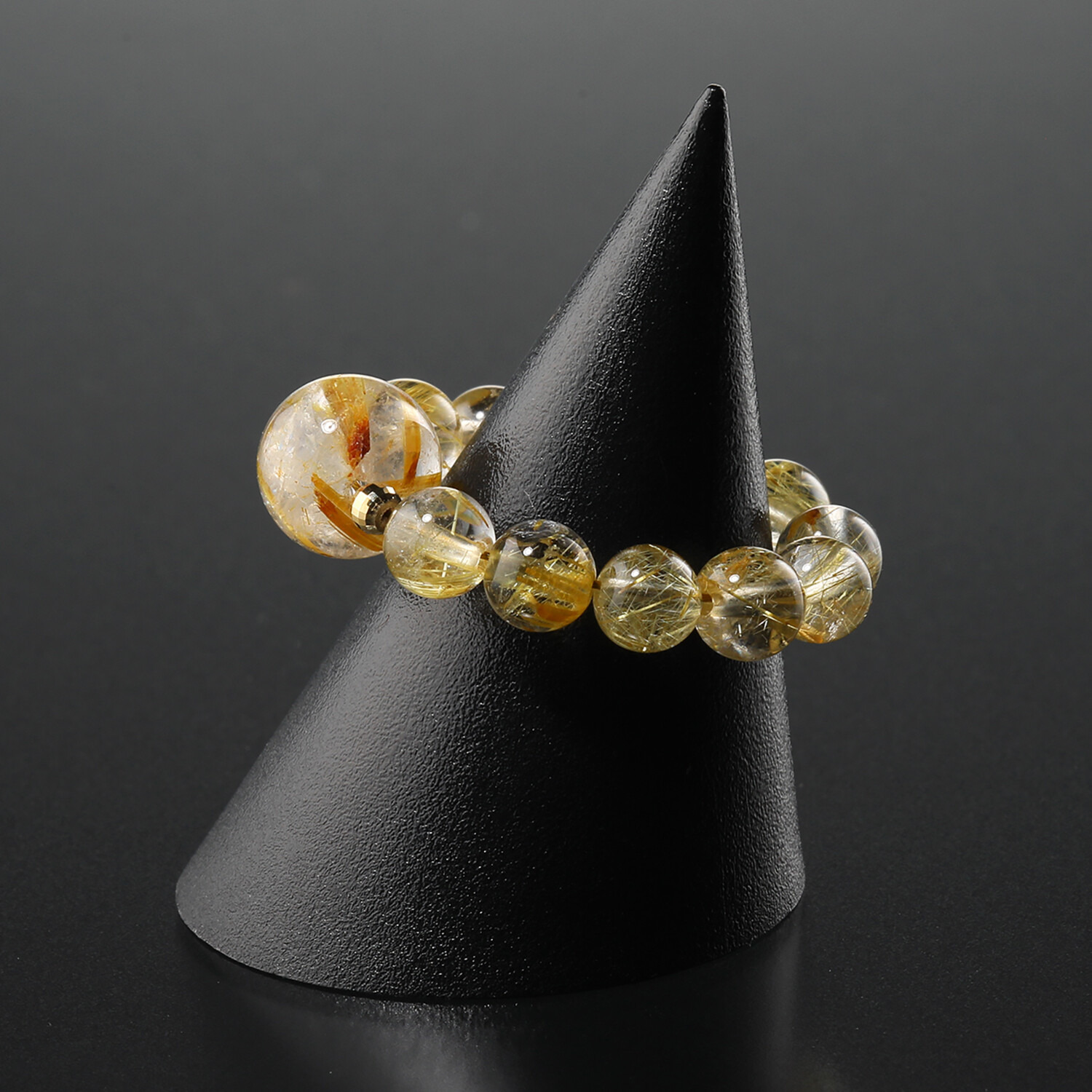 グランダム １８Ｋ ゴールデンルチルクォーツ 丸玉リング