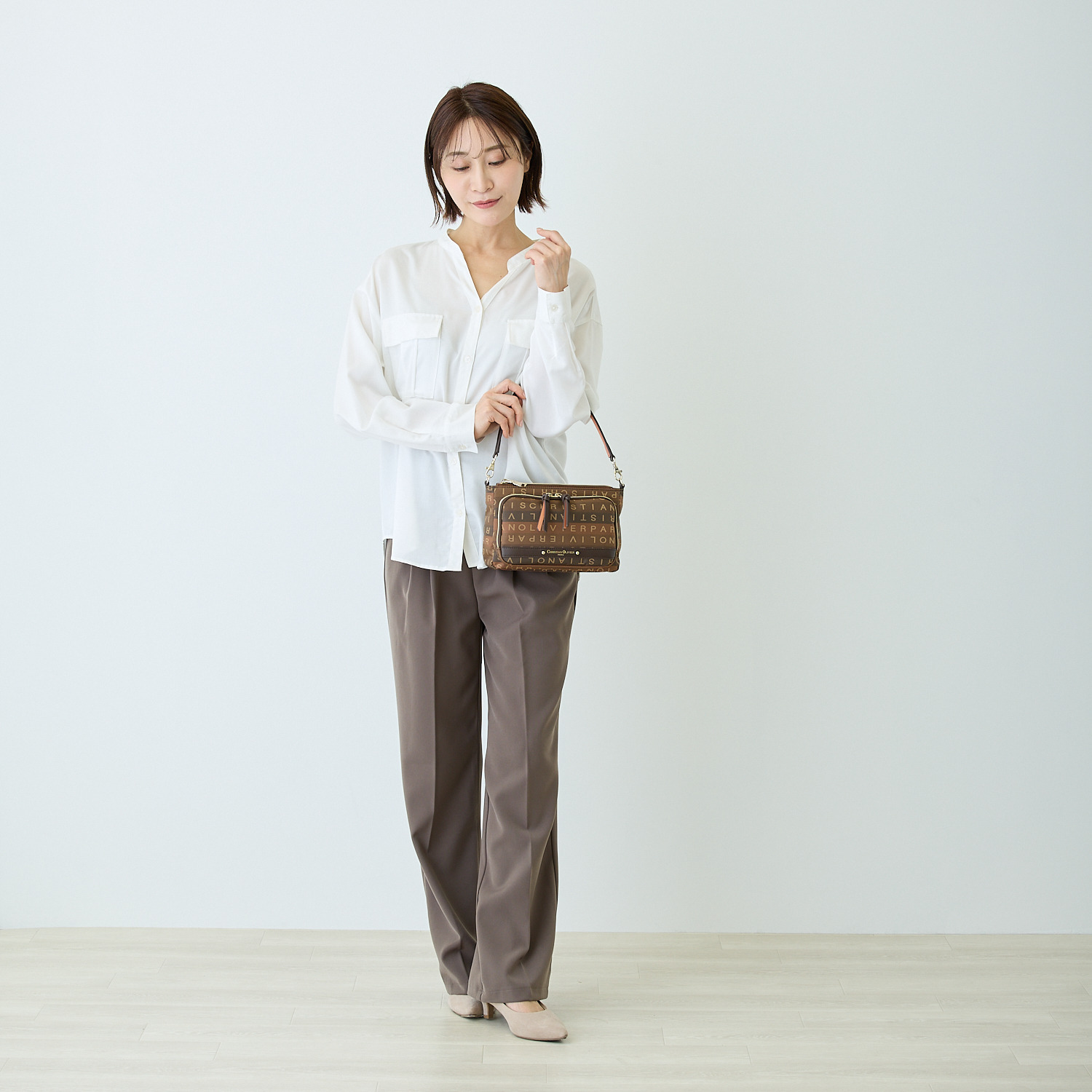 クリスチャン　オリビエ はっ水 グラデーションジャガード ２ウェイ多機能ポシェット