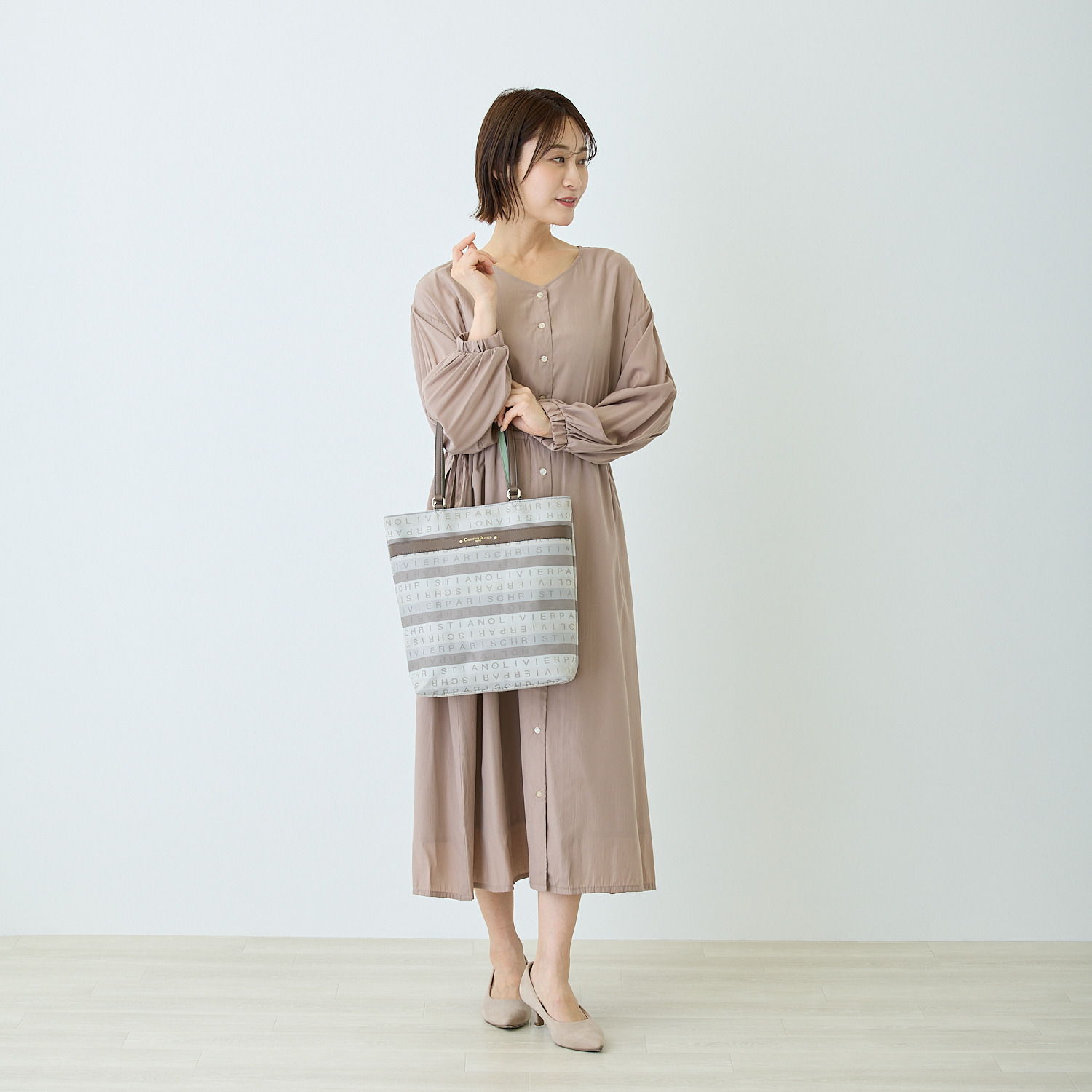 クリスチャン　オリビエ はっ水 グラデーションジャガード トートバッグ