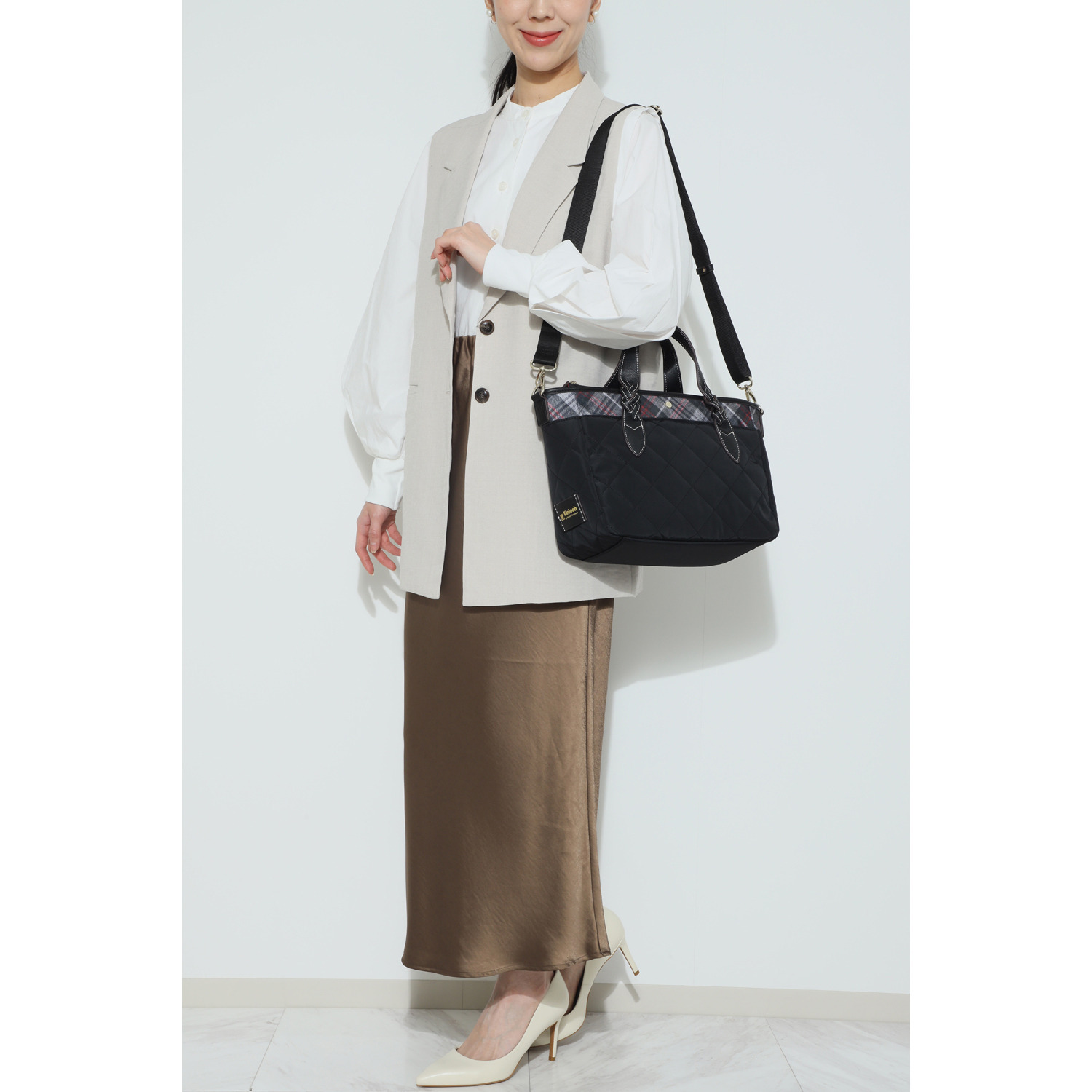 キンロック　バイ キンロックアンダーソン ダイヤモンドキルティング 編みハンドル ２ウェイトートバッグ