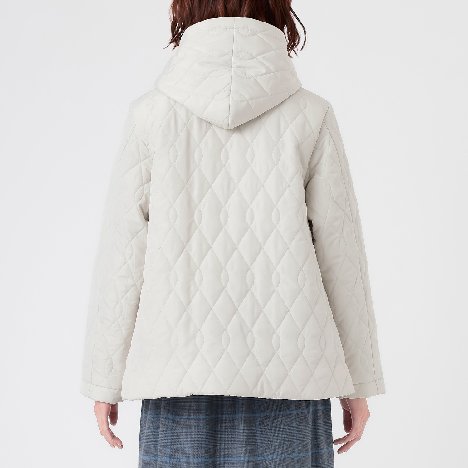 スタイル・ラヴィー 中綿入りキルト フーディー ライトジャケット