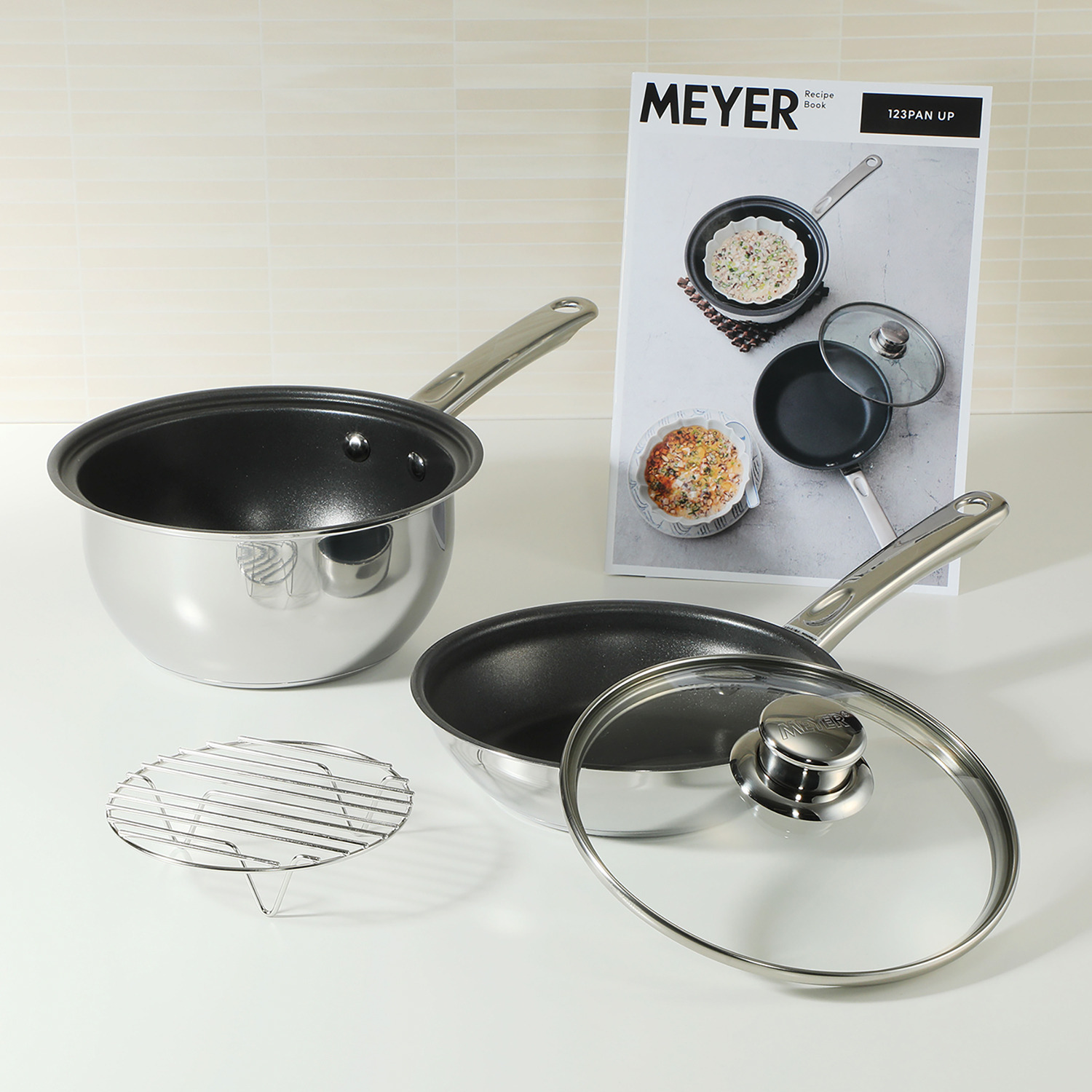 マイヤー ３種、プラスワンの アイテムで 同時、無加水、 蒸し調理まで！ １！２！３！パン　アップ 笠原将弘氏監修 特別レシピ付きセット