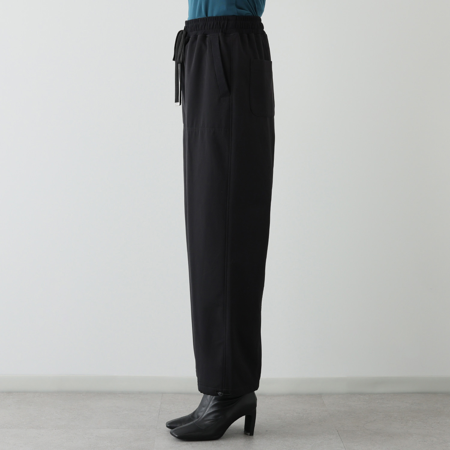 エムズ　スタイル 裏起毛ツイル バックシームアクセント 裾ドロストデザイン ベイカーセミワイドパンツ ＜股下７０ｃｍ＞