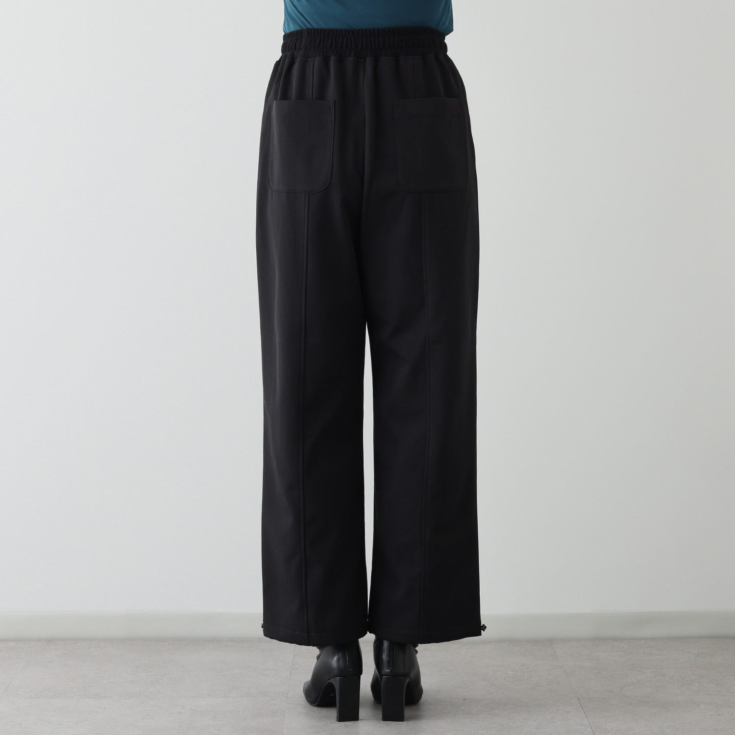 エムズ　スタイル 裏起毛ツイル バックシームアクセント 裾ドロストデザイン ベイカーセミワイドパンツ ＜股下７０ｃｍ＞