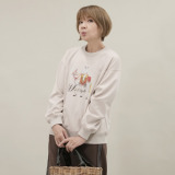 エムズ　スタイル 裏起毛ソフトジャージー 猫と馬プリントデザイン 大人のトレーナー 