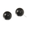 バイネイチャーサイレンス シルバー ジェット 丸玉 ピアス／イヤリング