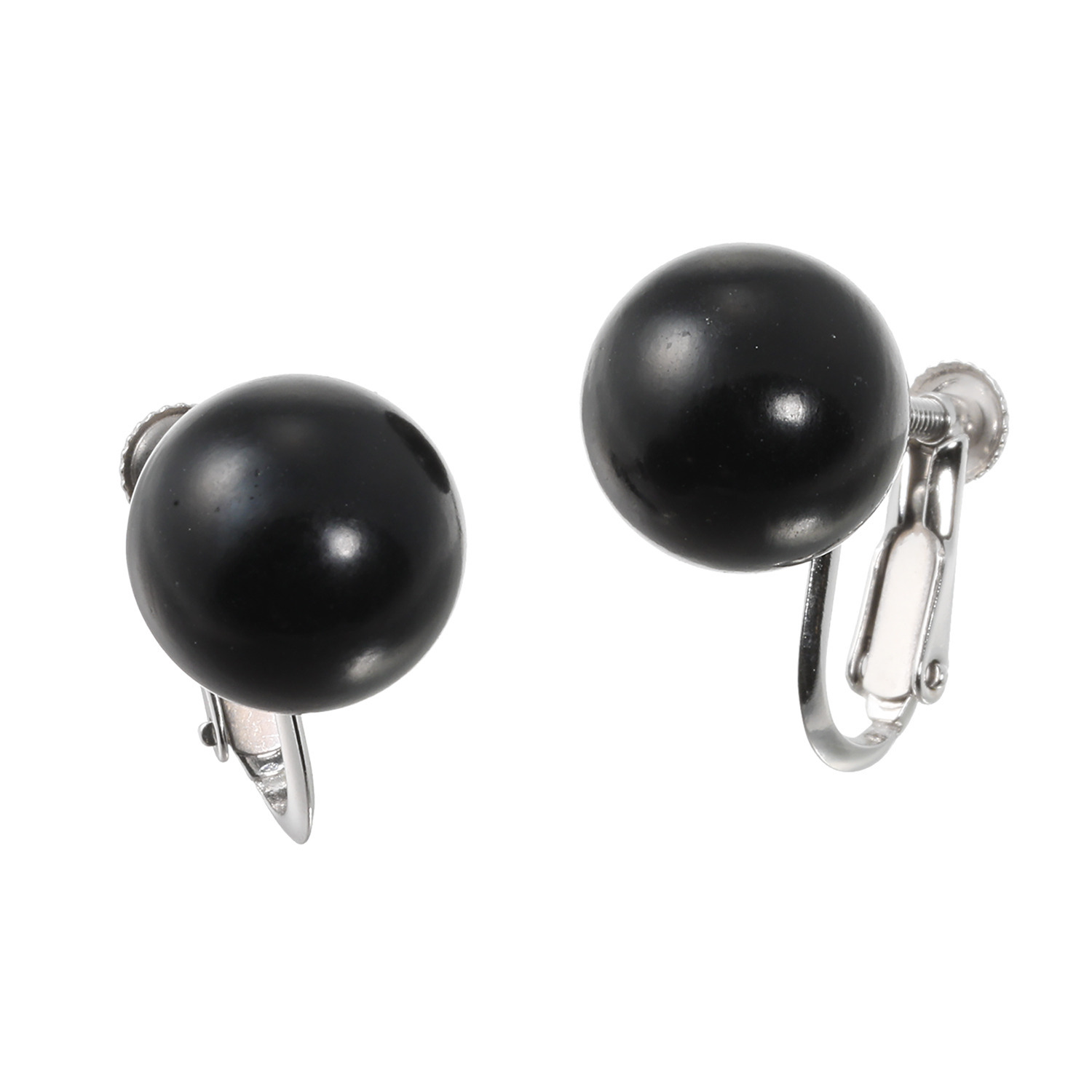 バイネイチャーサイレンス シルバー ジェット 丸玉 ピアス／イヤリング