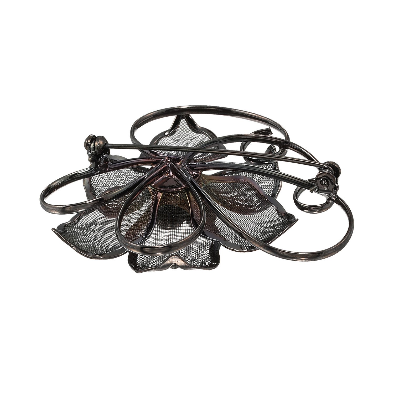 バイネイチャーサイレンス ジェット 丸玉 ボタニカルブローチ