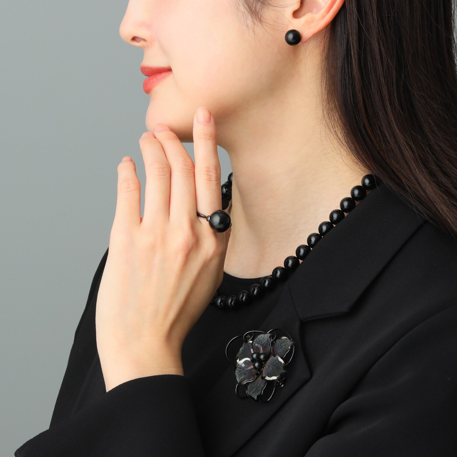 バイネイチャーサイレンス シルバー ジェット 丸玉リング