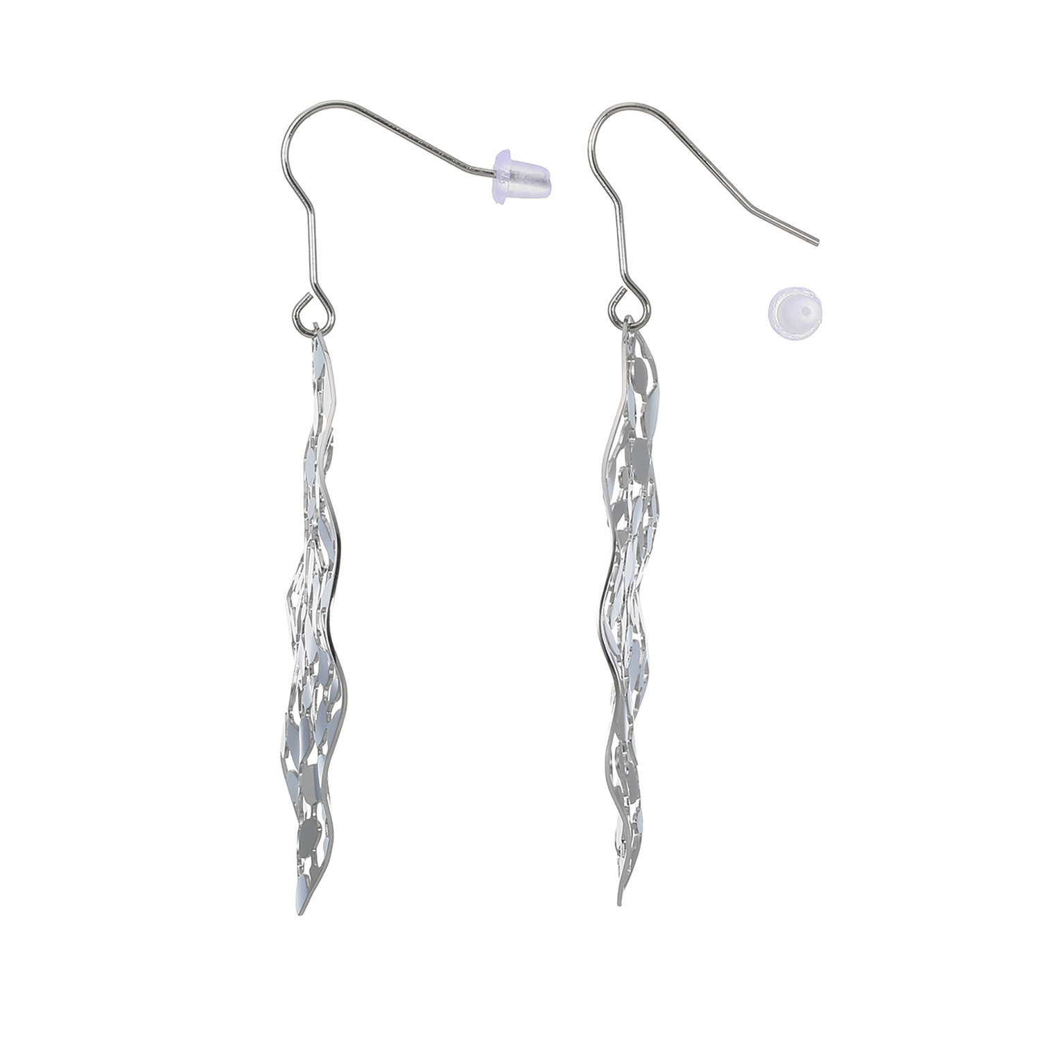 ステロ ステンレス ウェービーリーフデザイン フックピアス