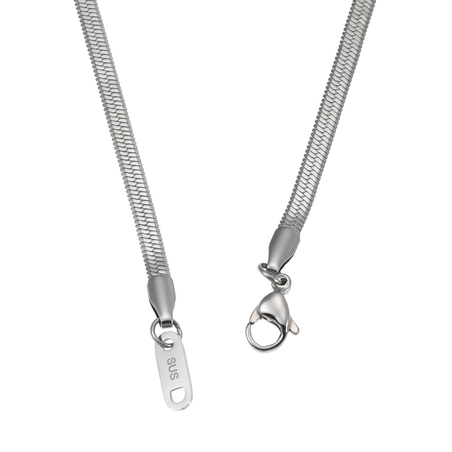 ステロ ステンレス ヘリンボーン ロングネックレス