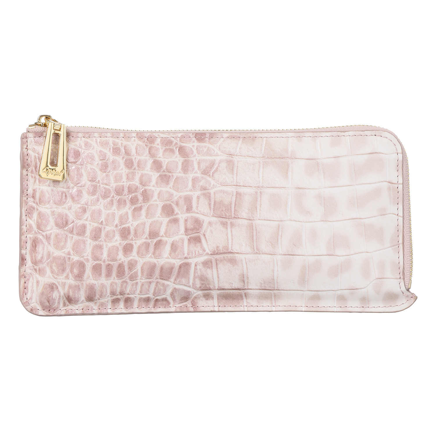 レザージュエルズ ギャレリア　ココリュクス トスカーナ社製 牛革クロコダイル型押し レオパードプリント Ｌ字型スマートウォレット