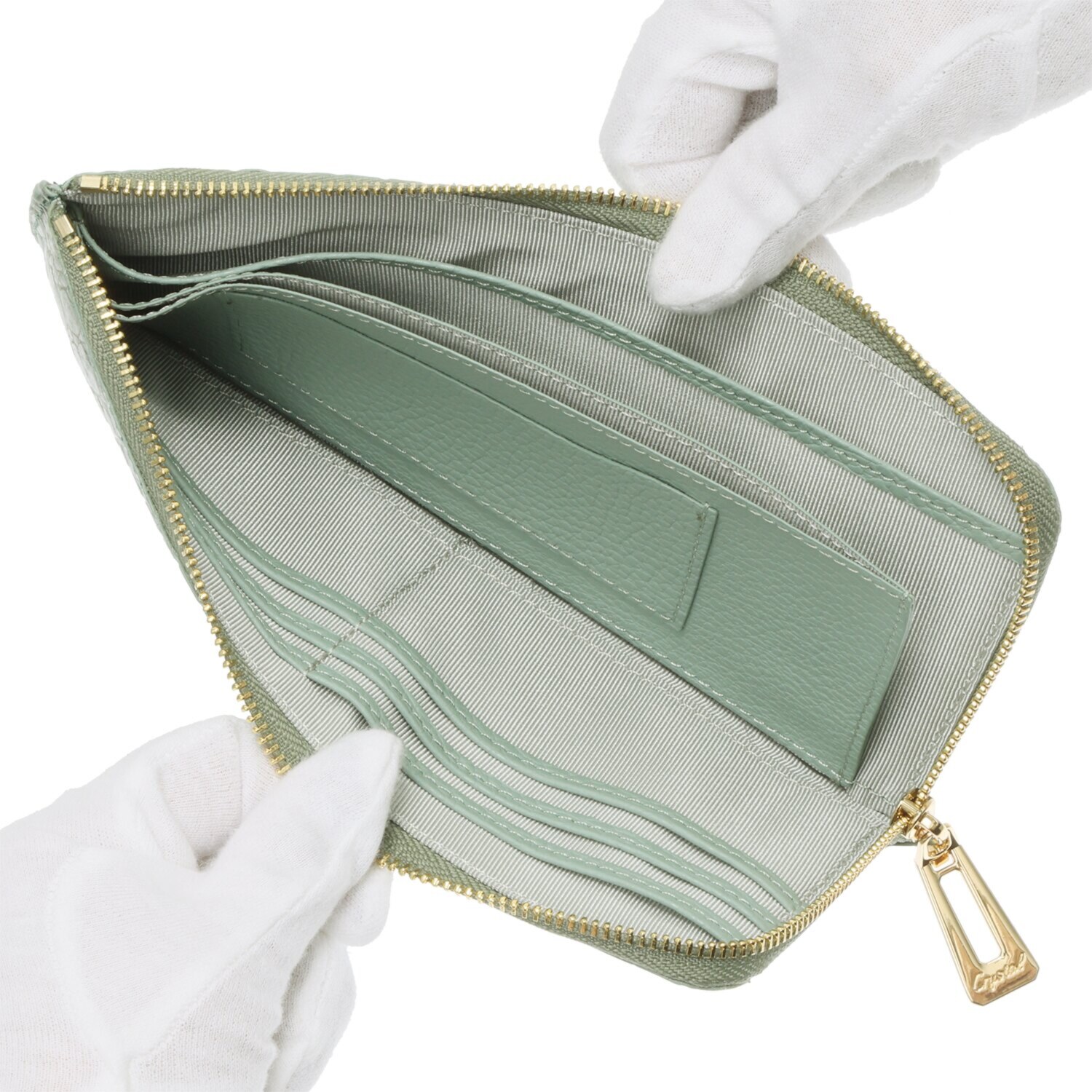 レザージュエルズ ギャレリア　ココリュクス トスカーナ社製 牛革クロコダイル型押し レオパードプリント Ｌ字型スマートウォレット