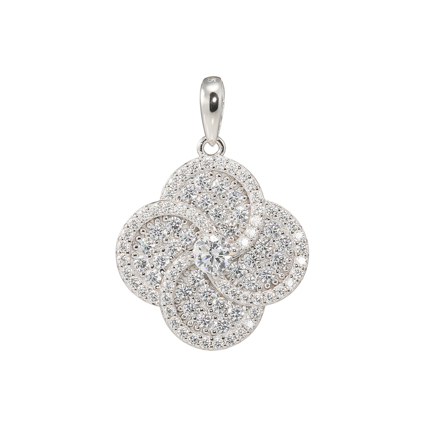 ブリランテステッラ シルバー ＣＺ リュクスクローバー パヴェペンダントトップ