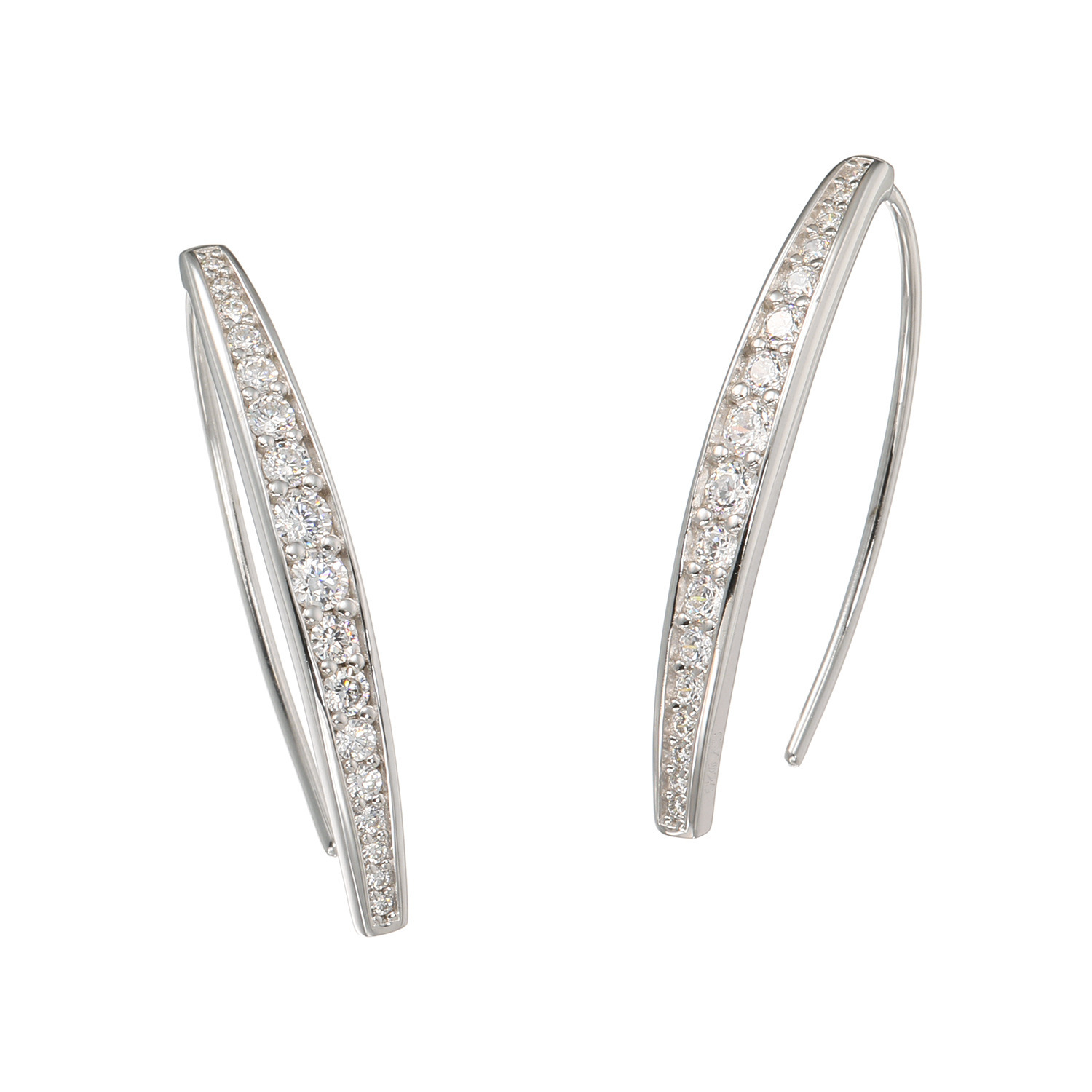 ブリランテステッラ シルバー ＣＺ カーブライン グラデーションピアス