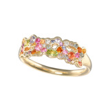 パーセルジュエリー １０Ｋ ダイヤモンド＆ マルチジェム ミックスカラー パヴェリング