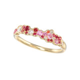 パーセルジュエリー １０Ｋ ダイヤモンド＆ マルチジェム ピンクカラー パヴェリング