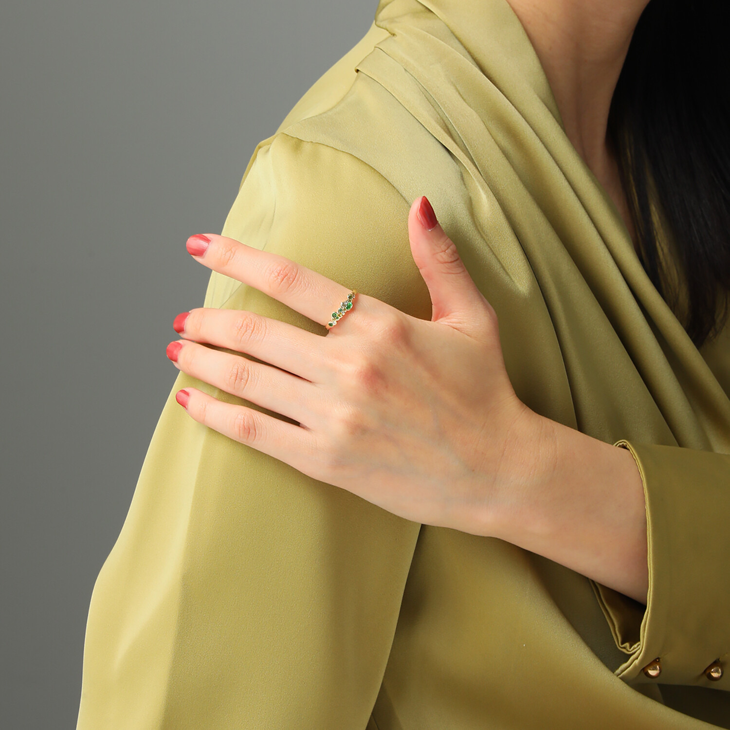 パーセルジュエリー １０Ｋ ダイヤモンド＆ マルチジェム ラグーンカラー パヴェリング