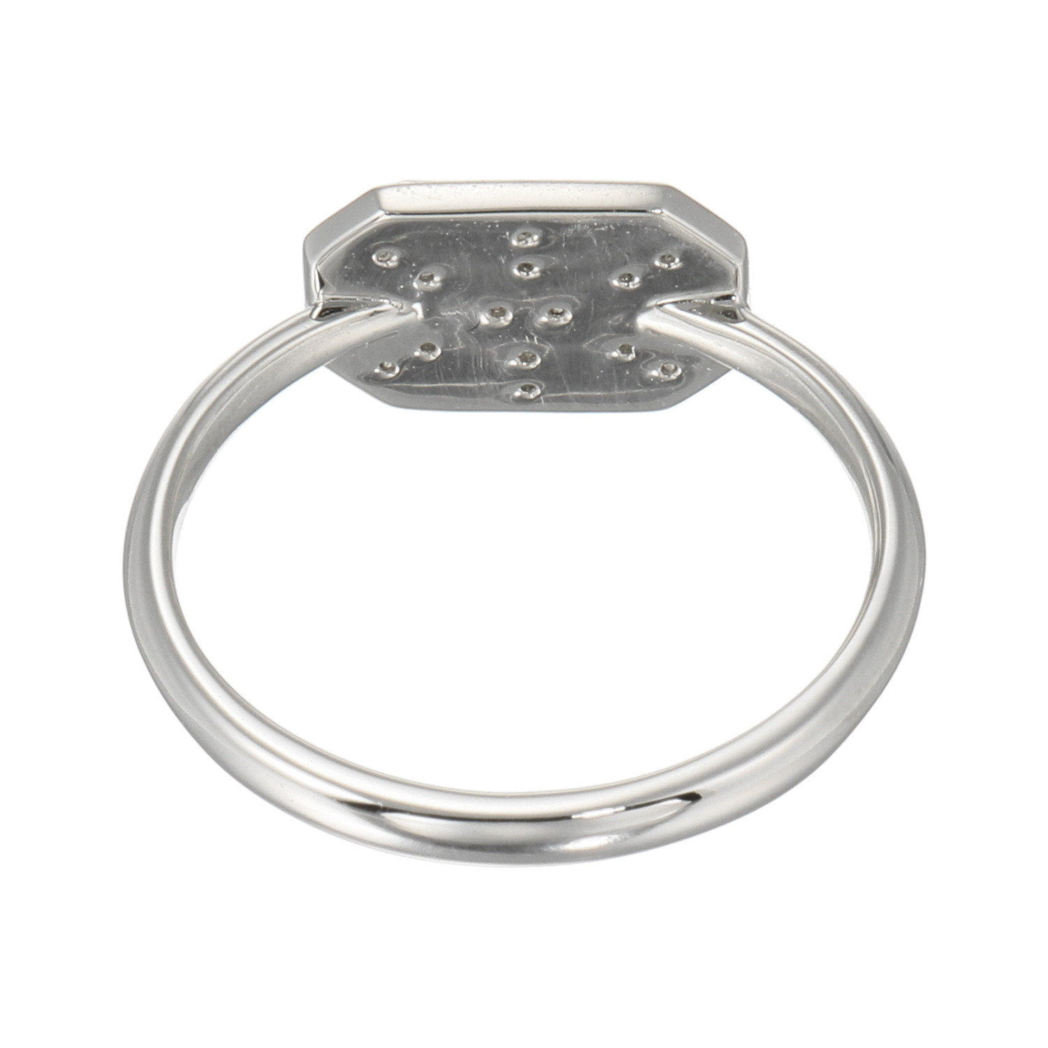 オーサムジュエリー プラチナ９００ ダイヤモンド 八角形デザイン 手彫りリング