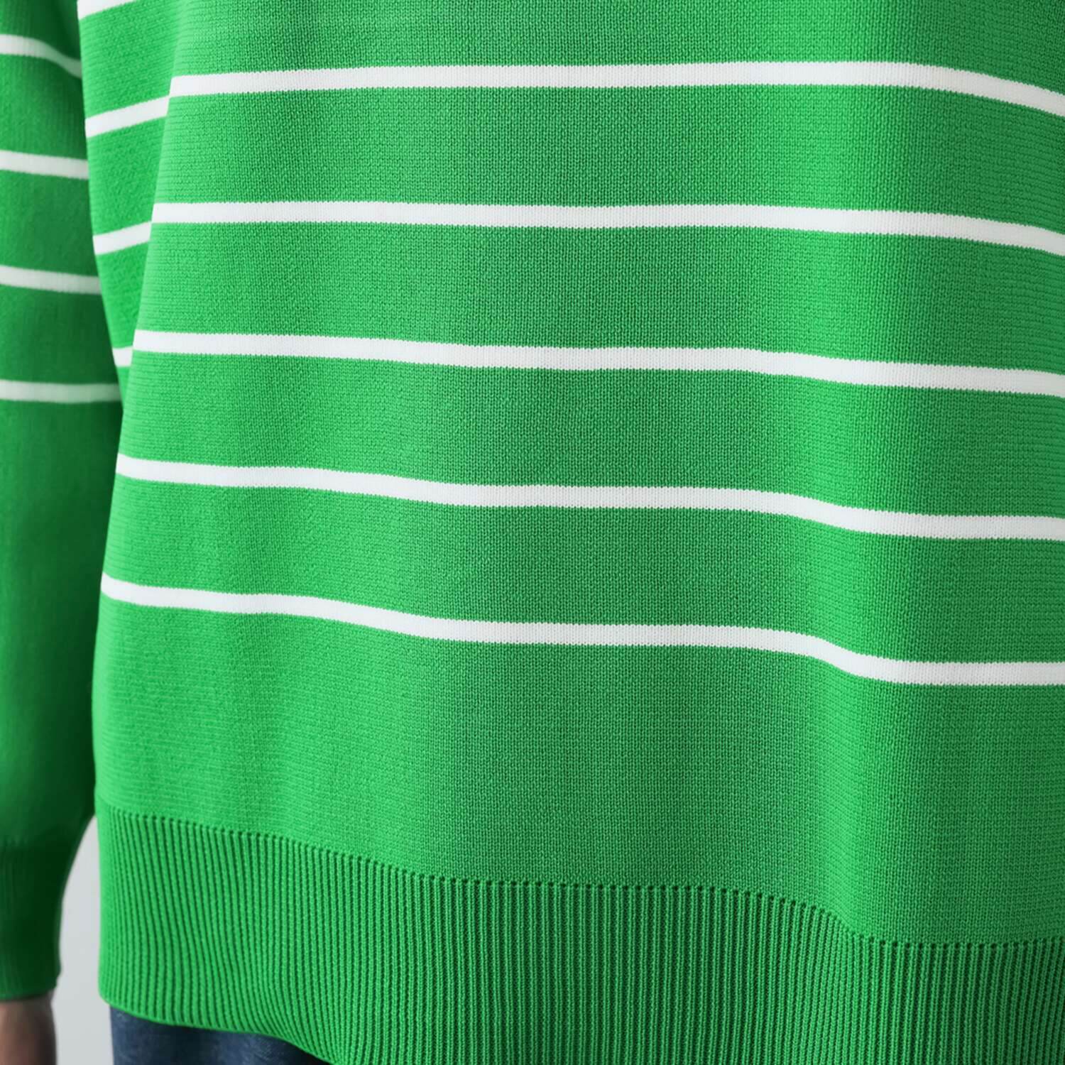 イクシーズ スポンジニット ボーダープルオーバー