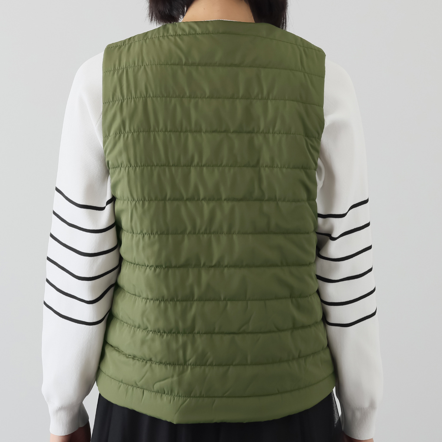 イクシーズ 異素材ミックス ドッキングベスト