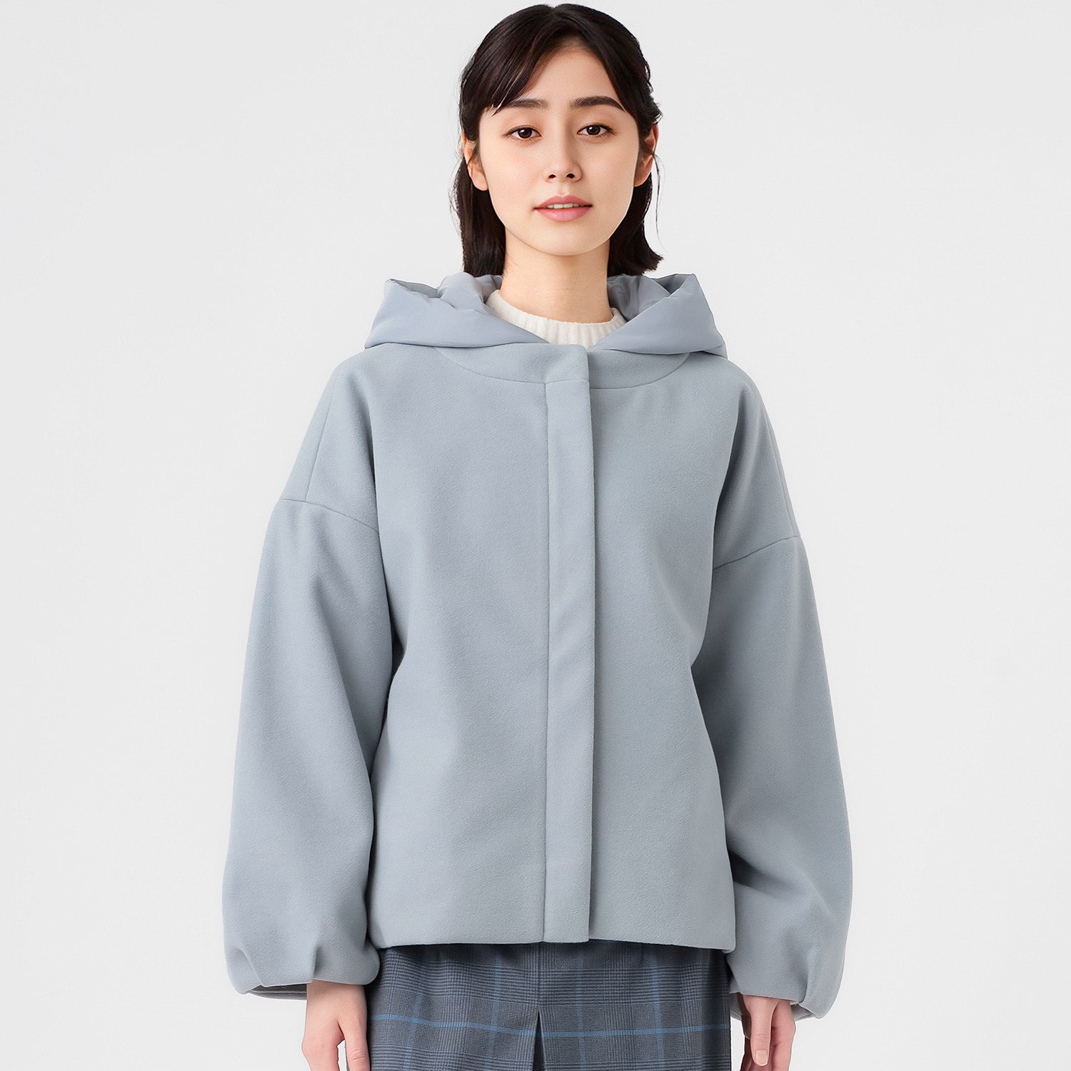 ダジュール ウールタッチ フード付ジャケット