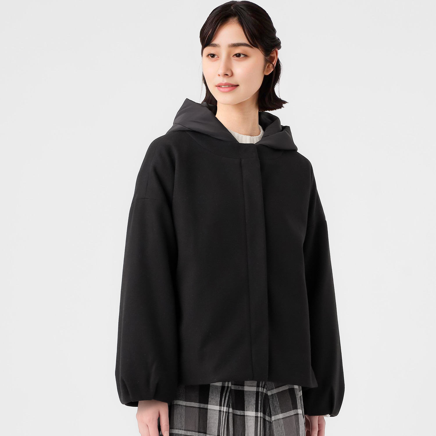 ダジュール ウールタッチ フード付ジャケット