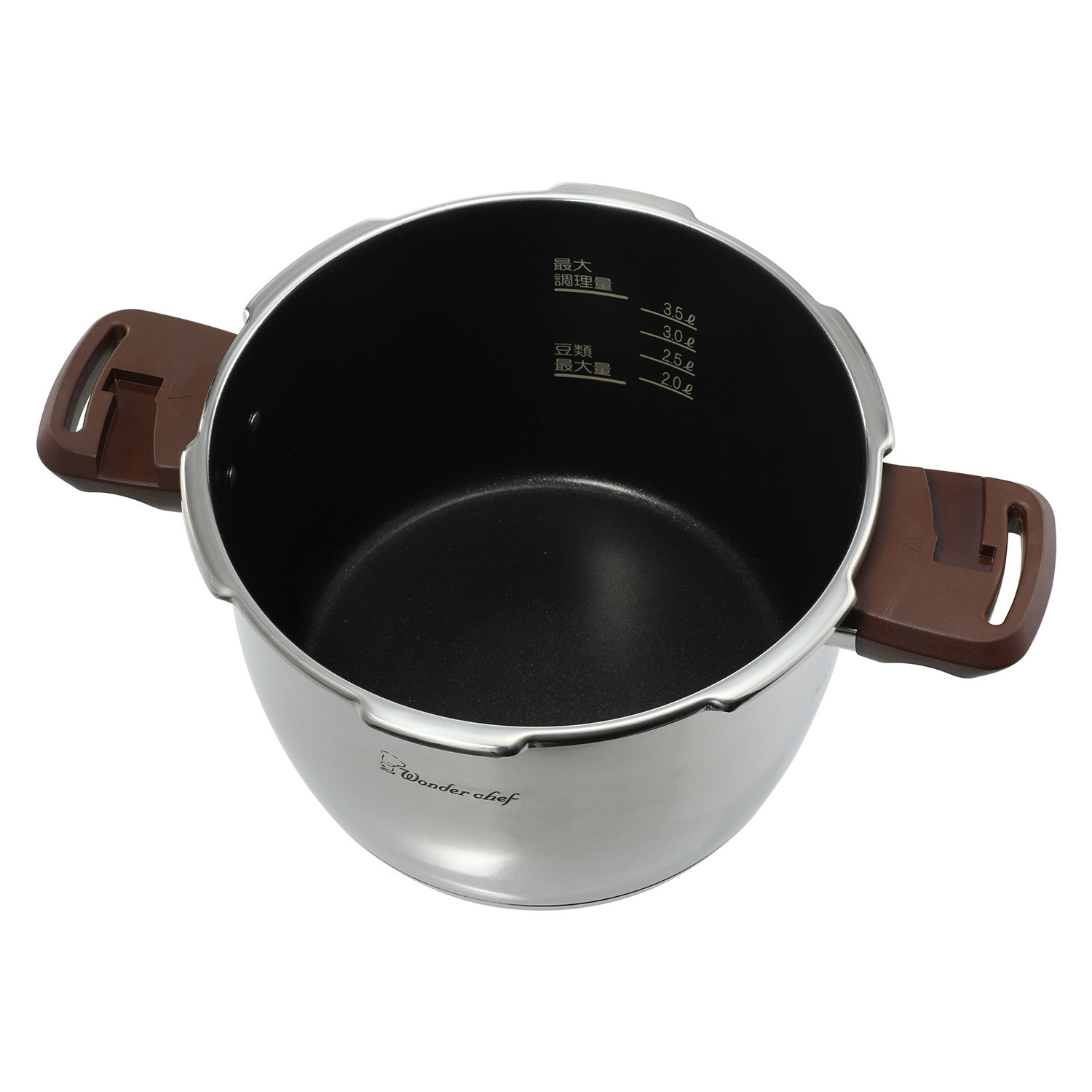 ワンダーシェフ 浜田ママの 魔法のクイック料理 内面フッ素樹脂加工の 両手高圧力鍋 ５．５リットル ＜浜田ママのレシピ付 特別セット＞