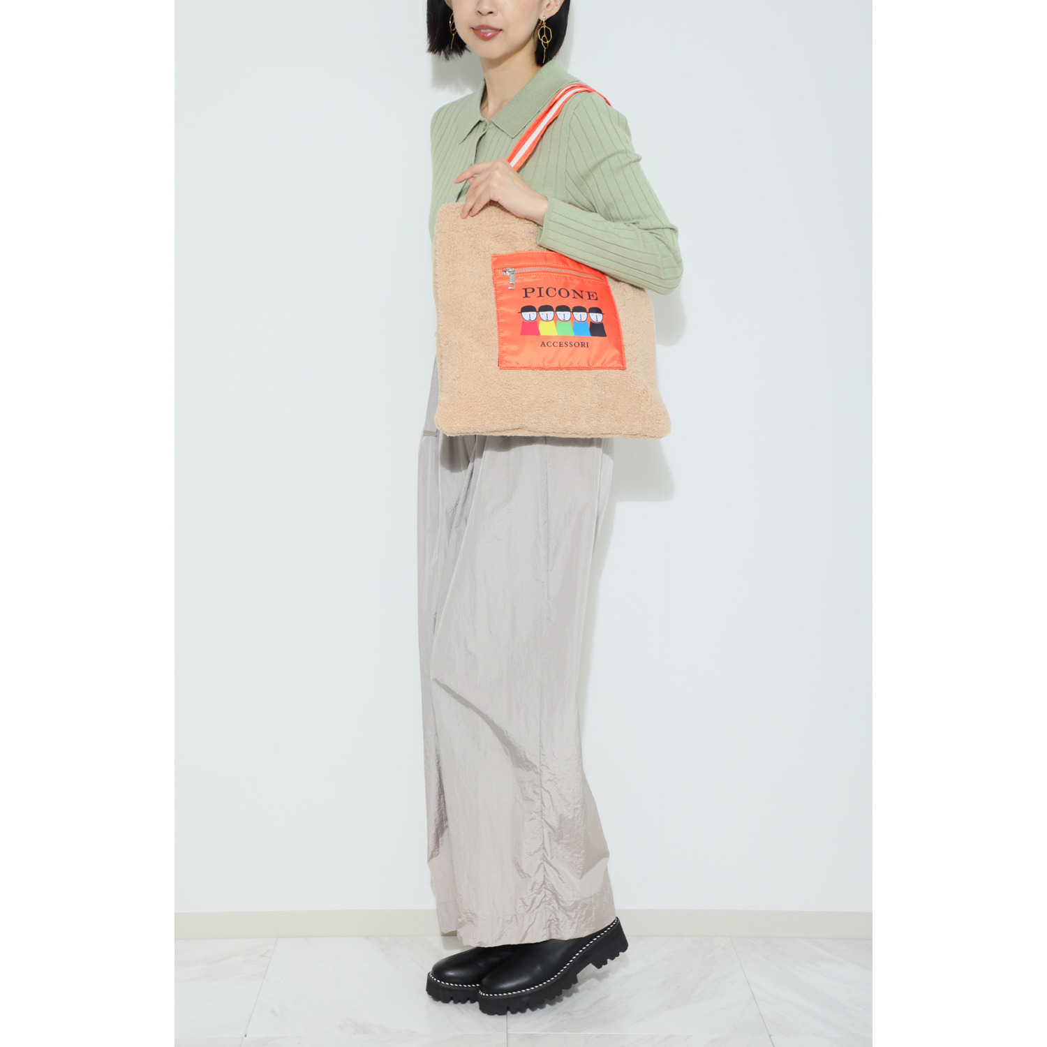 ピッコーネ アッチェッソーリ もこもこトートバッグ