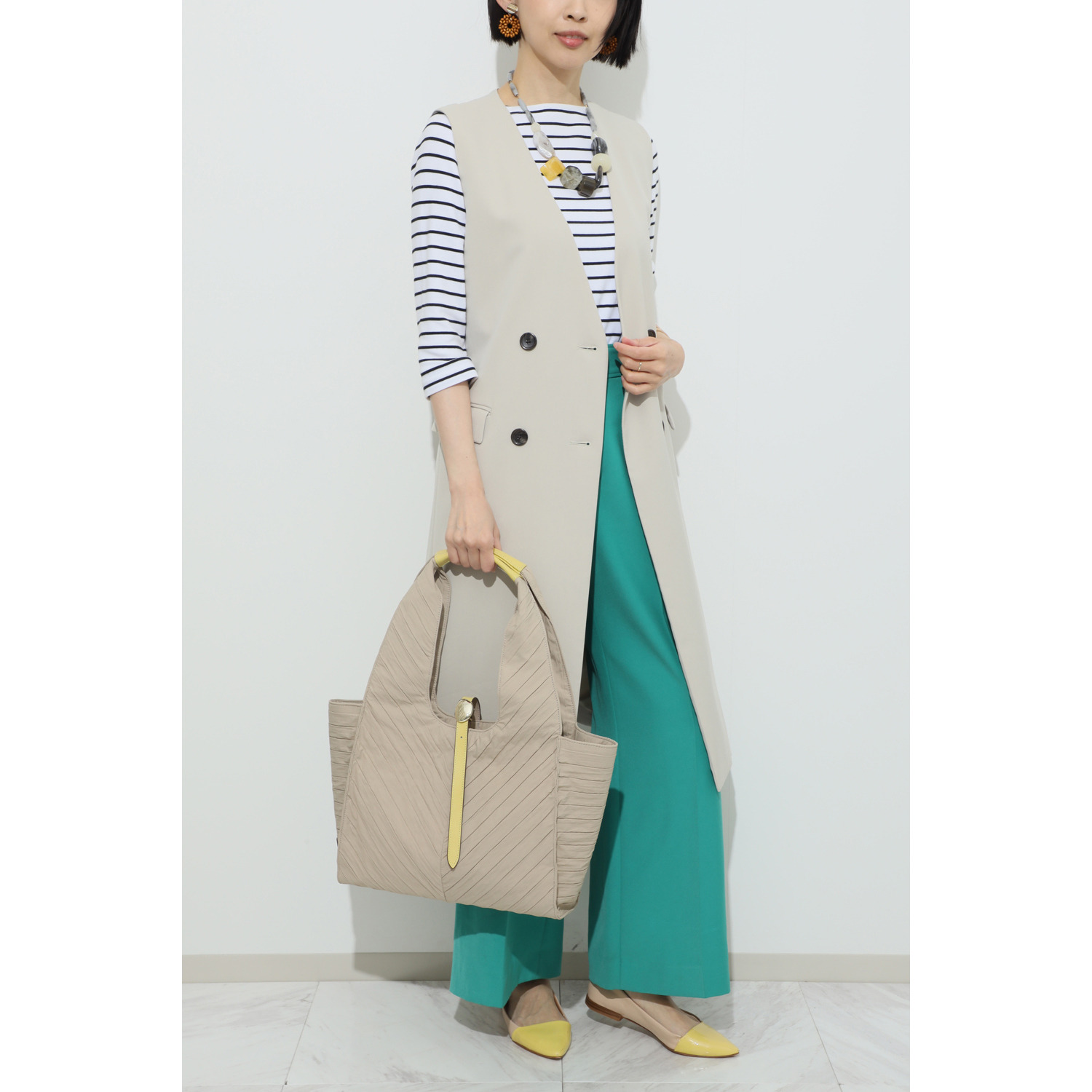 ミッシェル　クラン はっ水・軽量 シワプリーツ トートバッグ