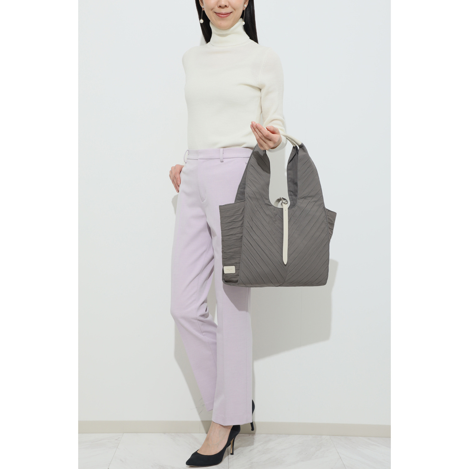 ミッシェル　クラン はっ水・軽量 シワプリーツ トートバッグ