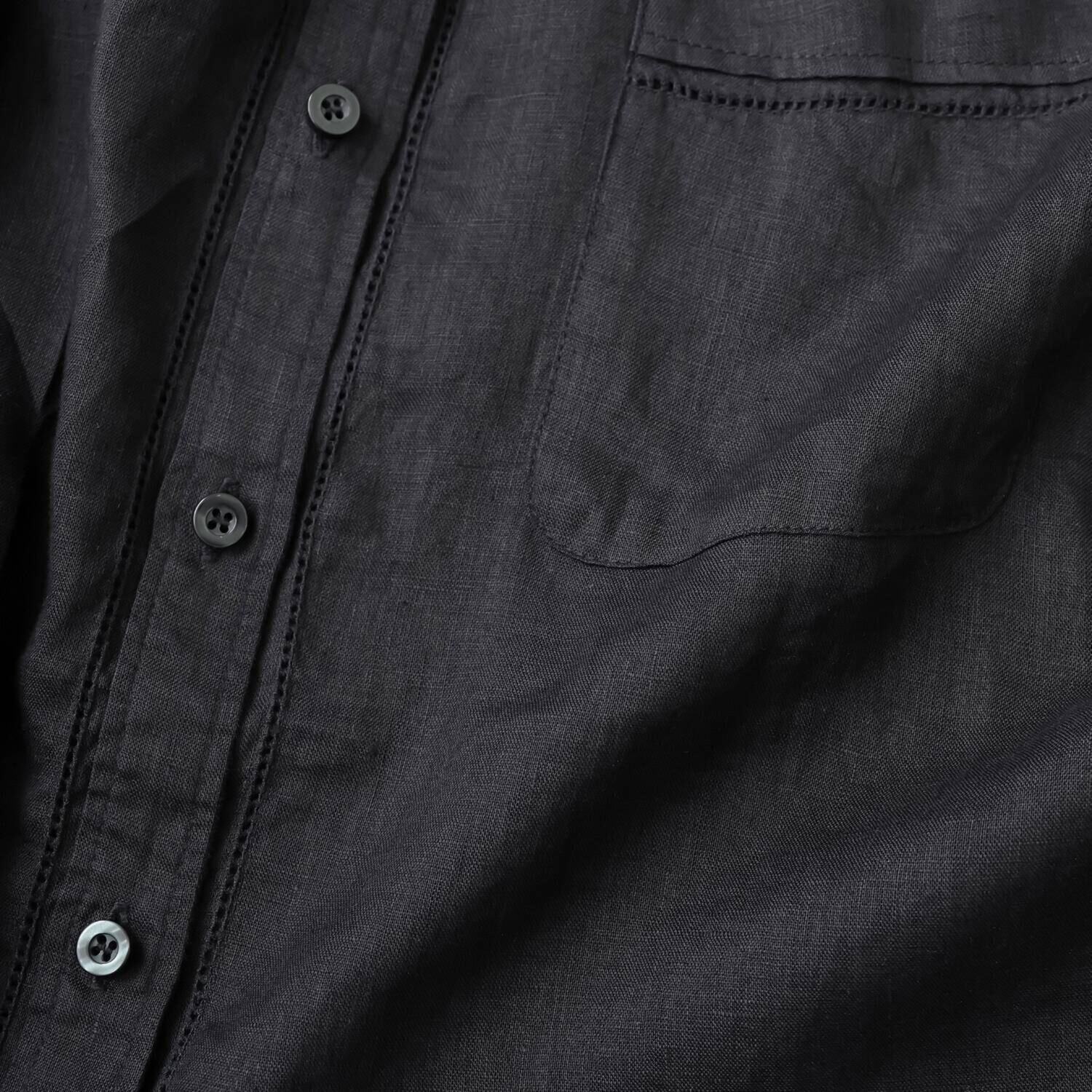 ウタオ フレンチリネン１００％ ピコ刺しゅう ２ウェイシャツ