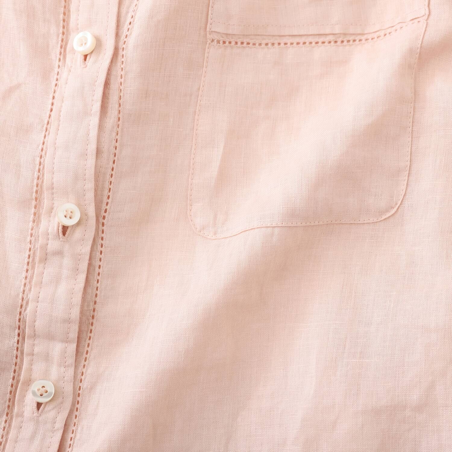 ウタオ フレンチリネン１００％ ピコ刺しゅう ２ウェイシャツ