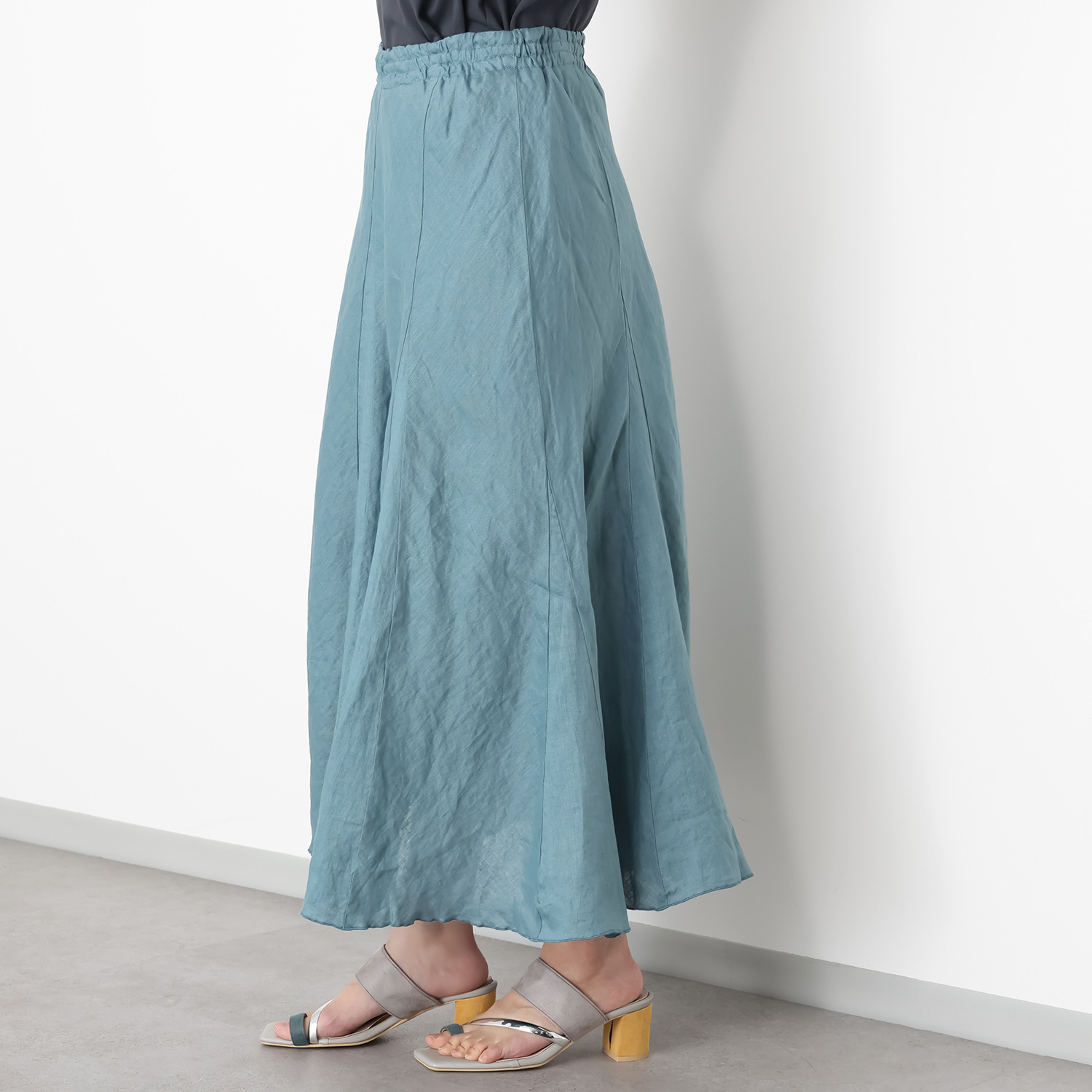 ウタオ フレンチリネン１００％ 立体的ライン マーメイドスカート
