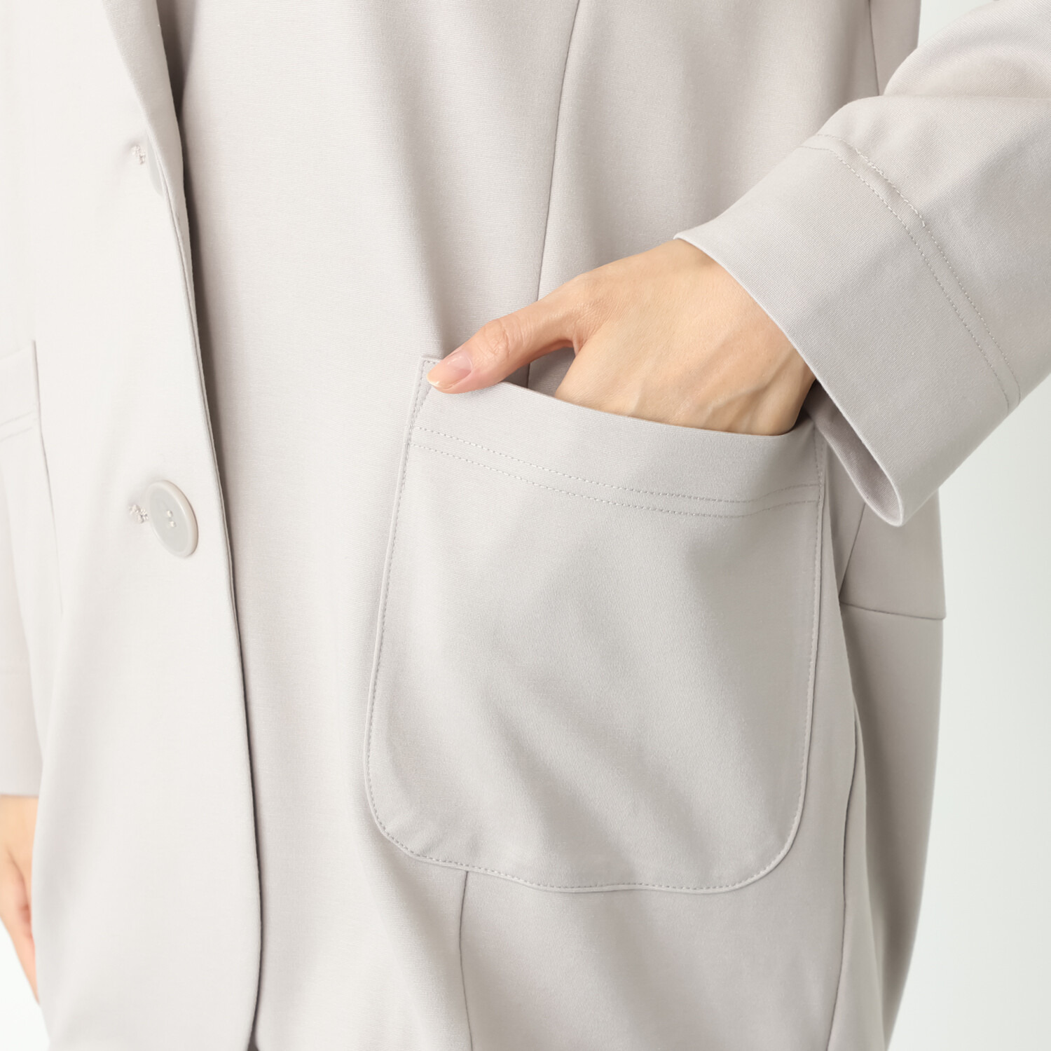 ヒロコ　デシネール なめらかスムースでつくる バレルシルエット ふんわり羽織る 大人のテーラード カーディガンジャケット