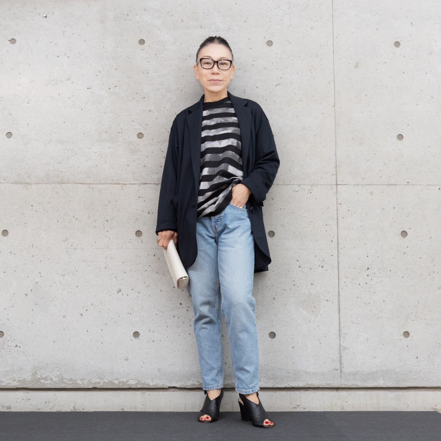 ヒロコ　デシネール なめらかスムースでつくる バレルシルエット ふんわり羽織る 大人のテーラード カーディガンジャケット