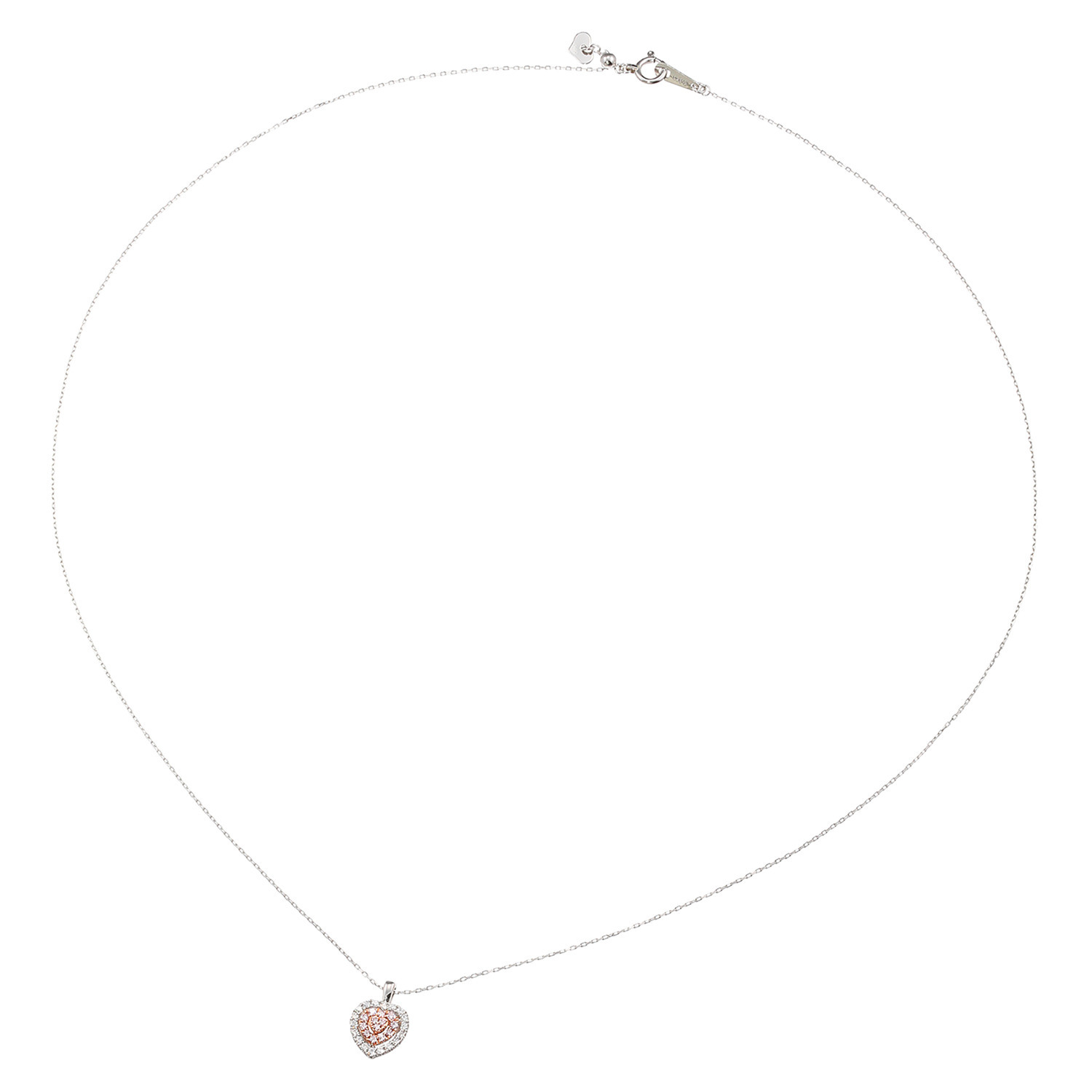 ラビオス プラチナ９００＆８５０ アーガイル産 ファンシー ピンクダイヤモンド ハートデザインペンダント ＜鑑別書付＞