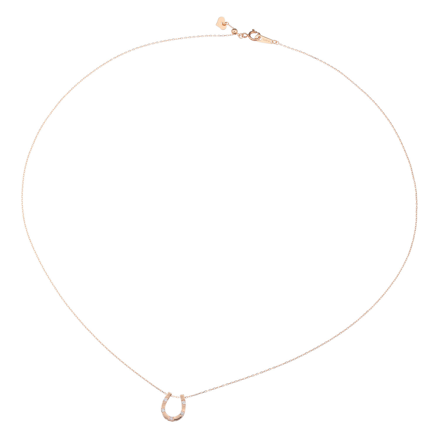 ラビオス １８Ｋローズゴールド アーガイル産 ファンシー ピンクダイヤモンド ホースシューペンダント ＜鑑別書付＞