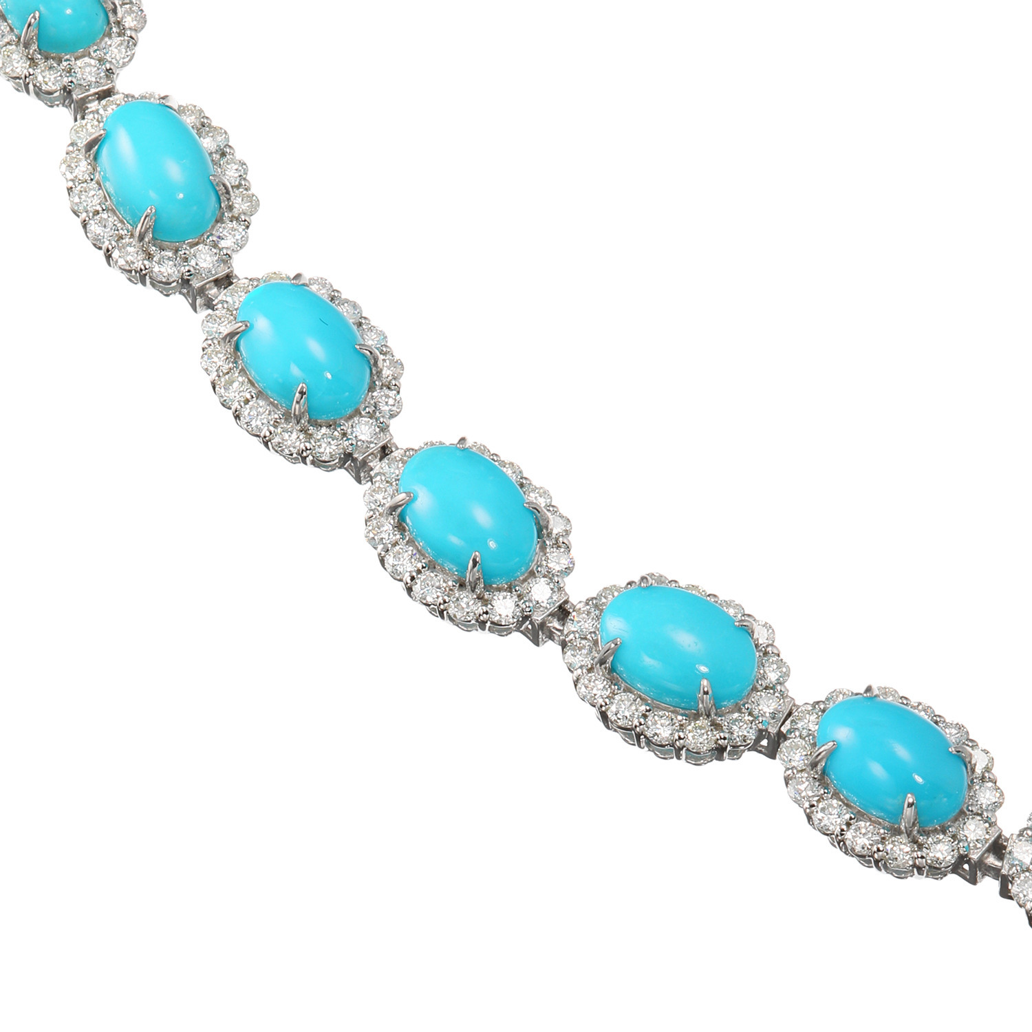 スリーピングビューティー バイ　ディーラリエ プラチナ９５０＆８５０ ターコイズ＆ダイヤモンド フルネックレス