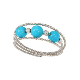 スリーピングビューティー バイ　ディーラリエ プラチナ９５０ ターコイズ アルコ３連 フレキシブルリング