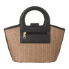 グッシオイタリー 自社開発こだわりの ラタンライクファイバー かごハンドバッグ ＜アネモネポーチ付＞