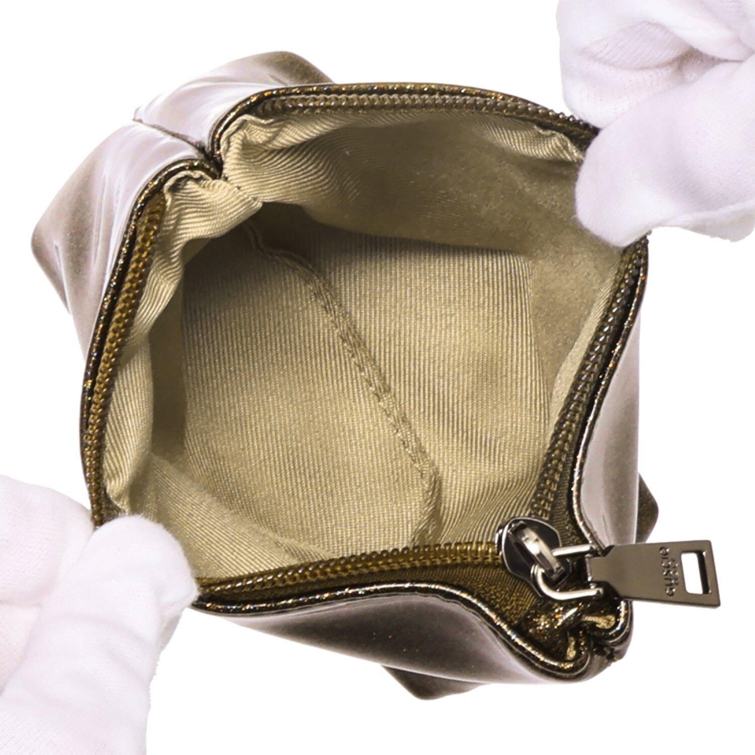 グッシオイタリー はっ水　レザータッチ ２ウェイフリル ミニショルダーバッグ ＜ラメポーチ付＞