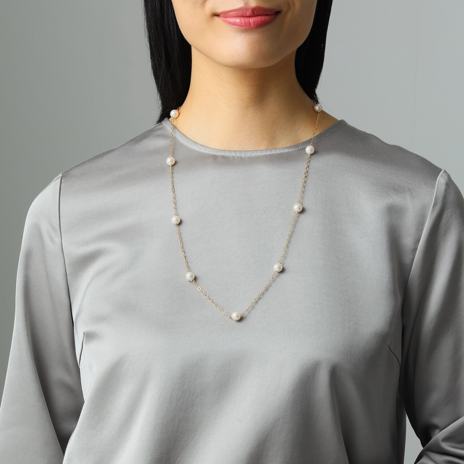 プレミアムパール 泉州の職人技 貝パール ２ウェイ ステーション ロングネックレス 