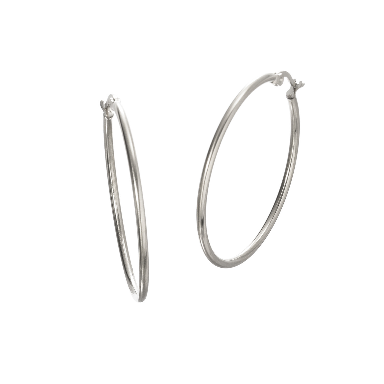 エービーステン ステンレス シンプル フープピアス