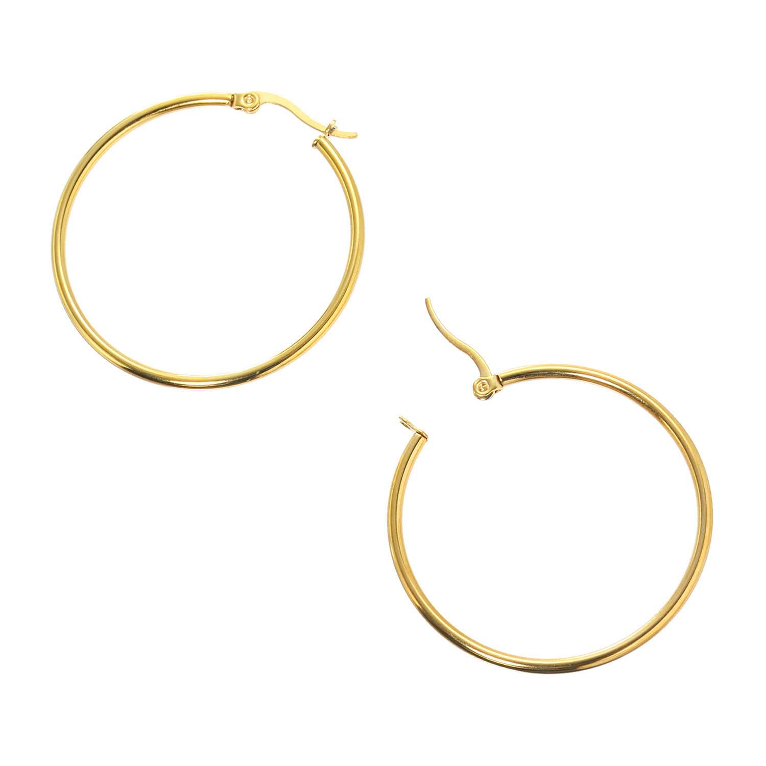 エービーステン ステンレス シンプル フープピアス