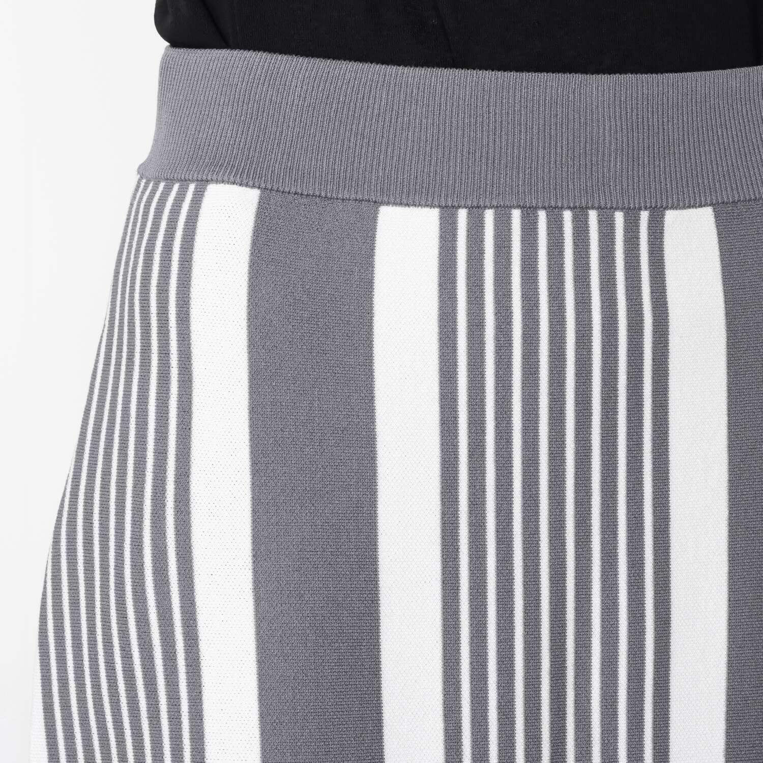 フーア ランダムストライプ ダブルジャガード ニットスカート