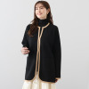 フーア バイカラートリミング ダブルジャガード ニットコート