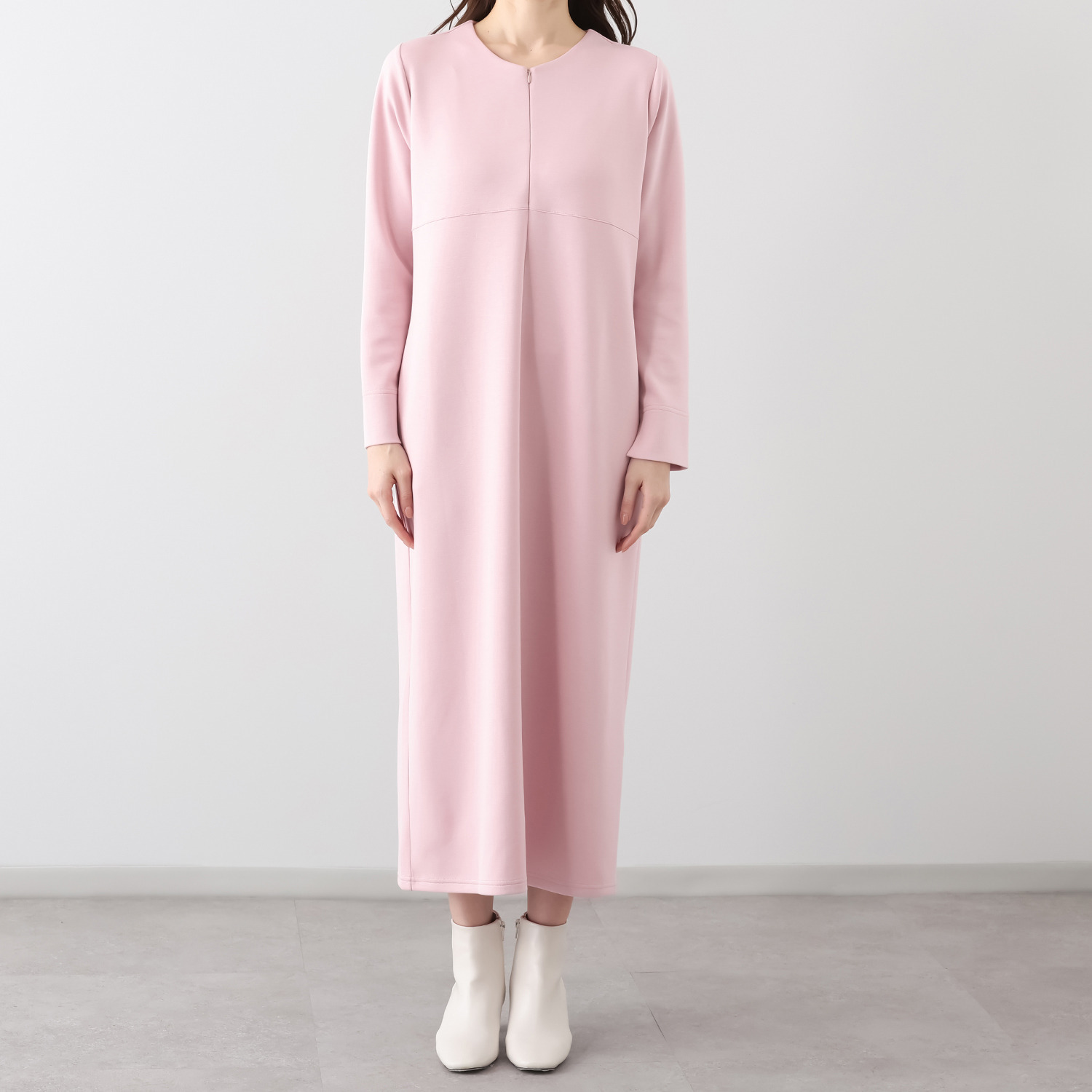 フーア きれい見えポンチ フロントファスナー ワンピース